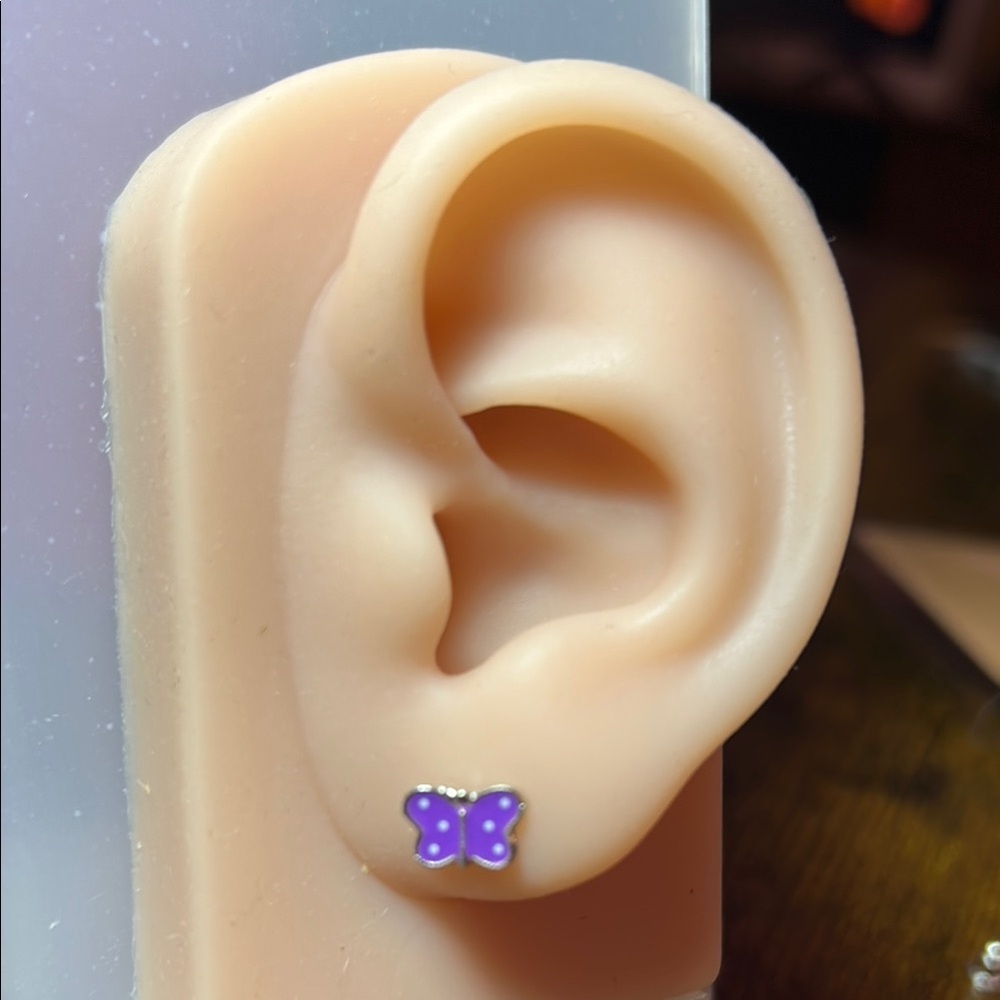 Women's Purple Butterfly Stud Earrings